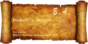 Bodnár Anina névjegykártya